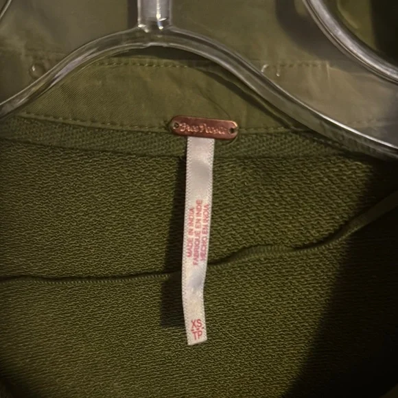 Free People Green Oversized Ruffled Button Down Shirt - Picture 2 of 10